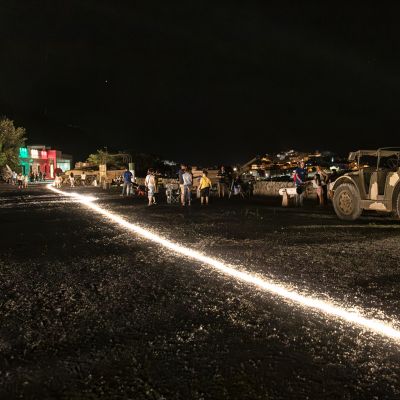 Piazzale esterno Bunker Soratte di notte
